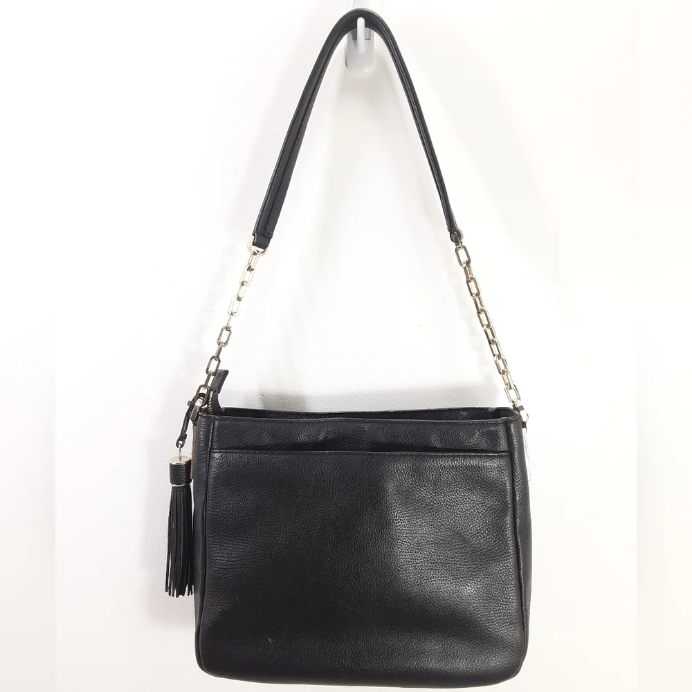 Kate Spade New York Black Pebbled Leather Shoulder Bag Hobo Flaw